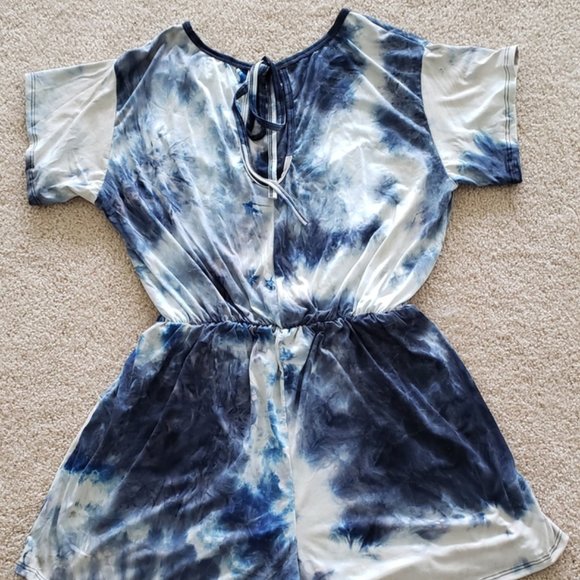 Plus Size Tie Dye Romper and Face Mask Set - Picture 4 of 14